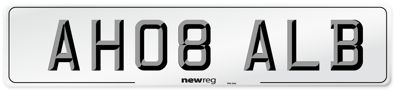 AH08 ALB Number Plate from New Reg